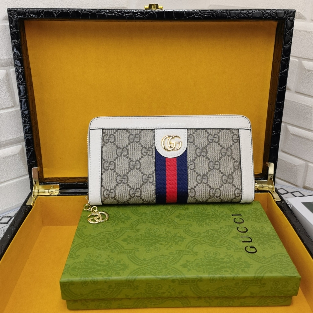 Gucci Ophidia GG Canvas Zip Around Long Wallet